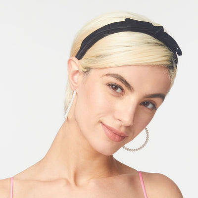 Lele Sadoughi HEADBANDS ONE SIZE / JET JET BARDOT RIBBON HEADBAND