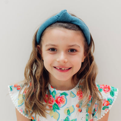 Lele Sadoughi HEADBANDS ONE SIZE / LIGHT DENIM LIGHT DENIM KIDS KNOTTED HEADBAND