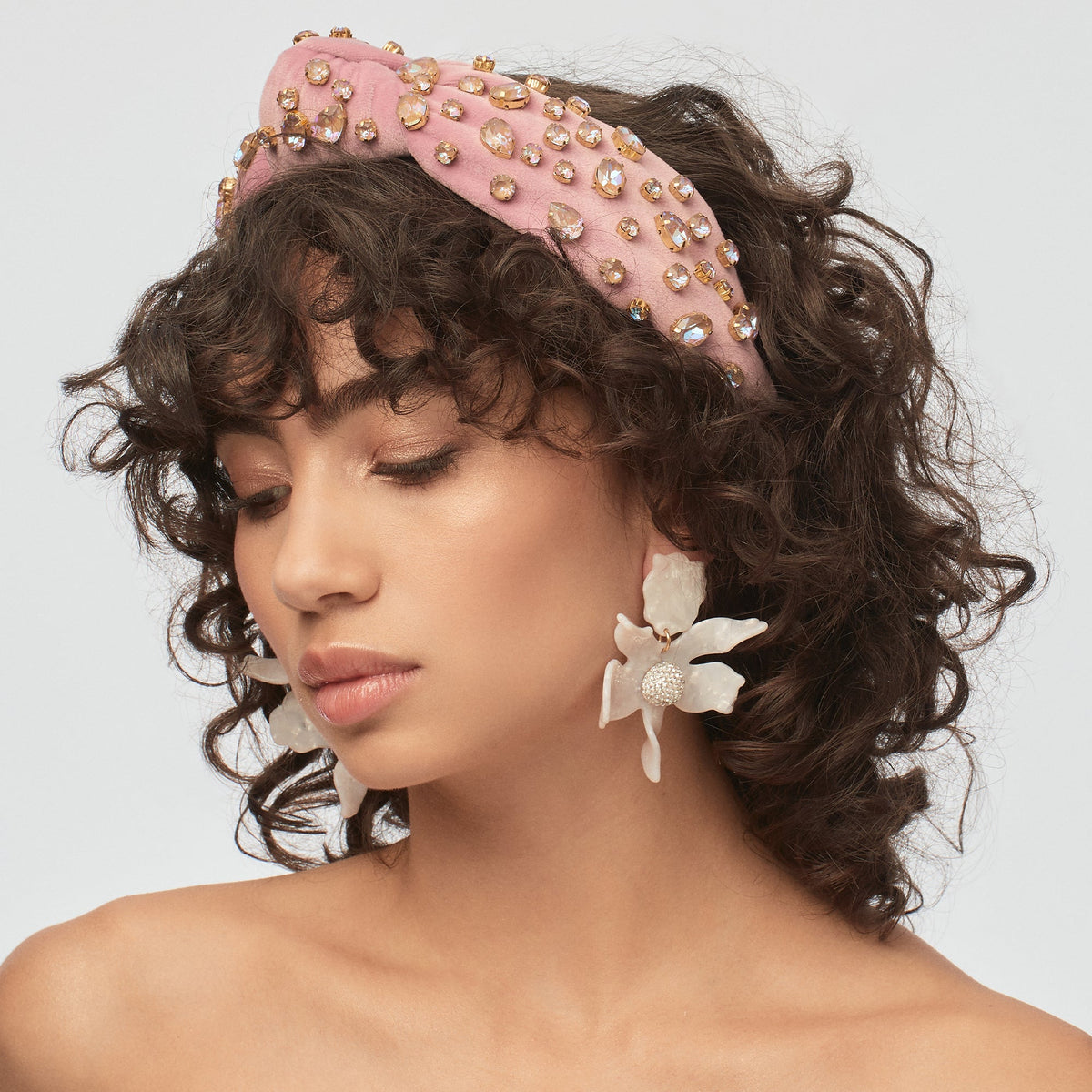 Lele Sadoughi HEADBANDS ONE SIZE / LILAC FROST LILAC FROST SWAROVSKI® TRESOR KNOTTED HEADBAND