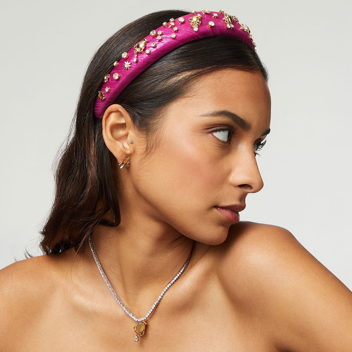 Lele Sadoughi HEADBANDS ONE SIZE / MAGENTA MAGENTA AQUARIUS ALICE HEADBAND