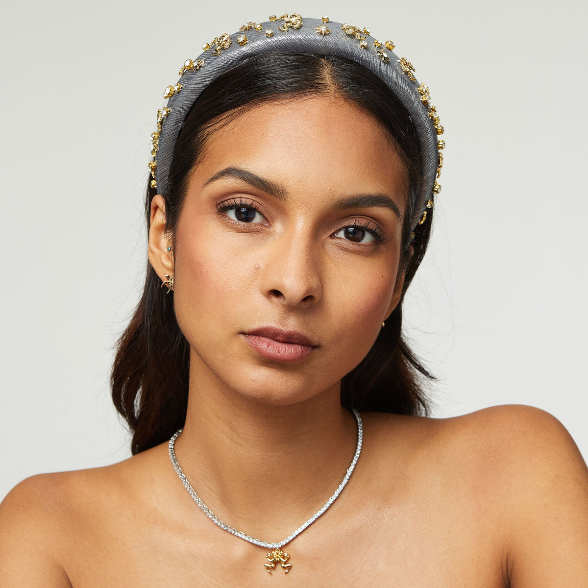 Lele Sadoughi HEADBANDS ONE SIZE / PEWTER PEWTER GEMINI ALICE HEADBAND