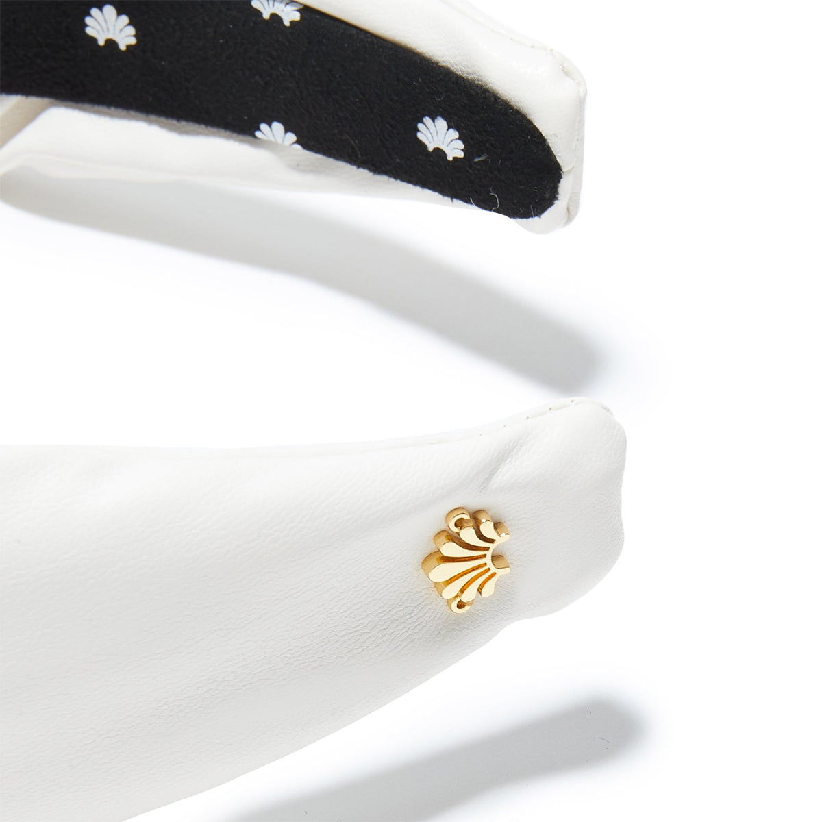 Lele Sadoughi HEADBANDS ONE SIZE PORCELAIN FAUX LEATHER KNOTTED HEADBAND