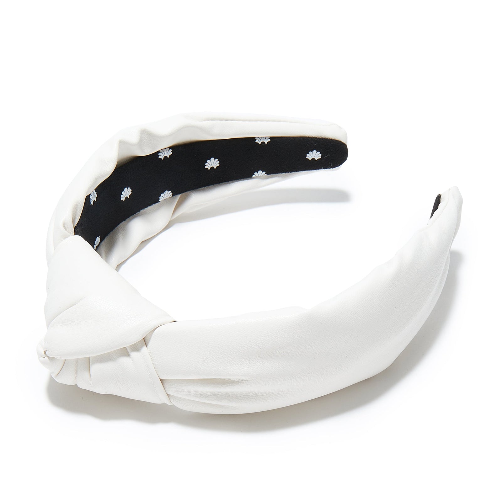 Lele Sadoughi HEADBANDS ONE SIZE PORCELAIN FAUX LEATHER KNOTTED HEADBAND