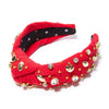 Lele Sadoughi HEADBANDS ONE SIZE / RED RED FOOTBALL KNOTTED HEADBAND