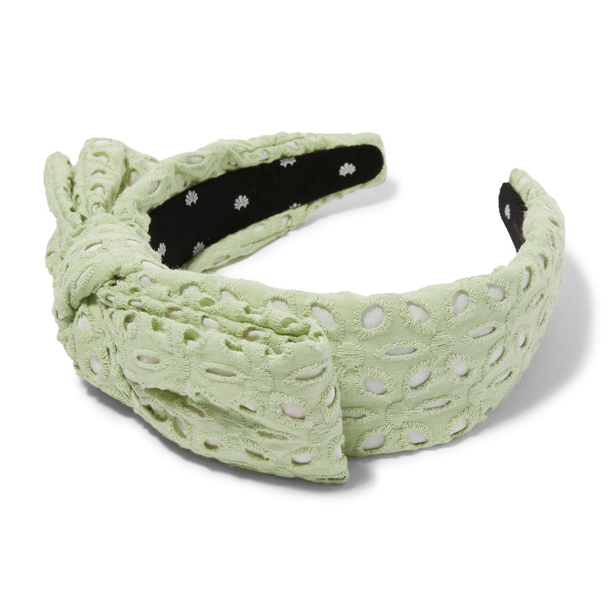 Lele Sadoughi HEADBANDS ONE SIZE / SAGE SAGE EYELET HOLLY BOW HEADBAND