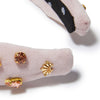Lele Sadoughi HEADBANDS ONE SIZE / SPARKLING BLUSH SPARKLING BLUSH VELVET SLIM CANDY JEWELED KNOTTED HEADBAND