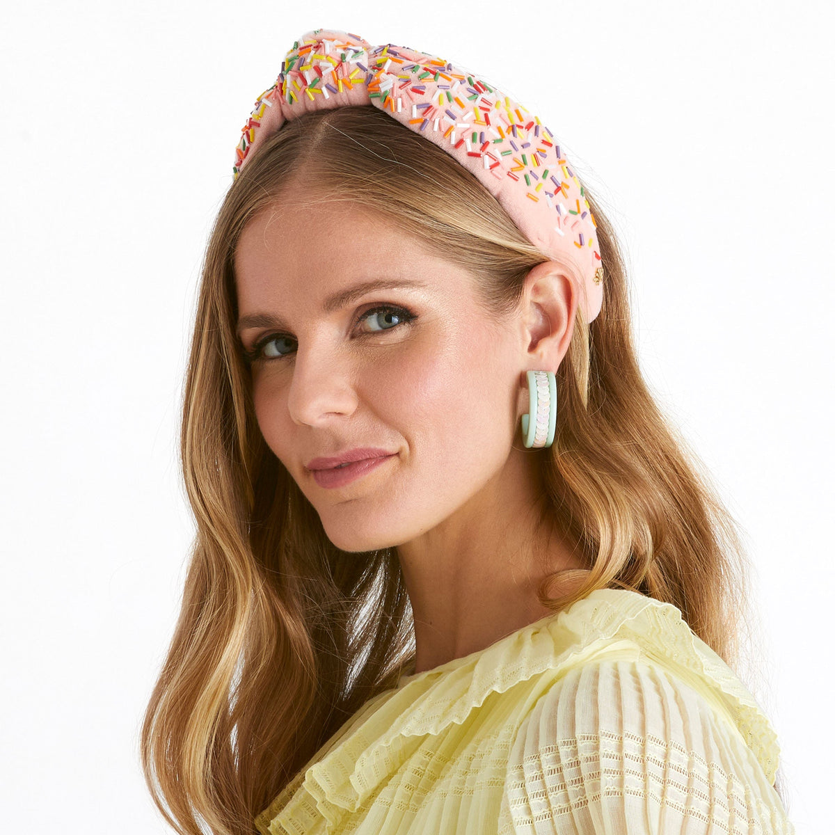 Lele Sadoughi HEADBANDS ONE SIZE / STRAWBERRY STRAWBERRY BEADED BIRTHDAY CAKE KNOTTED HEADBAND