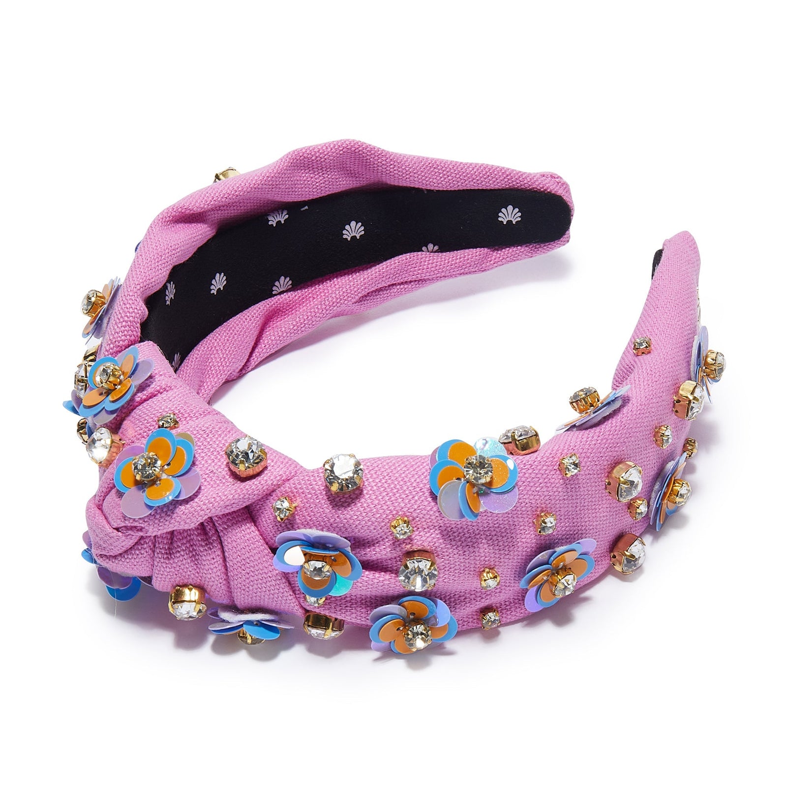 Lele Sadoughi HEADBANDS ONE SIZE TAFFY RAINBOW ZINNIA CRYSTAL PAILLETTE KNOTTED HEADBAND