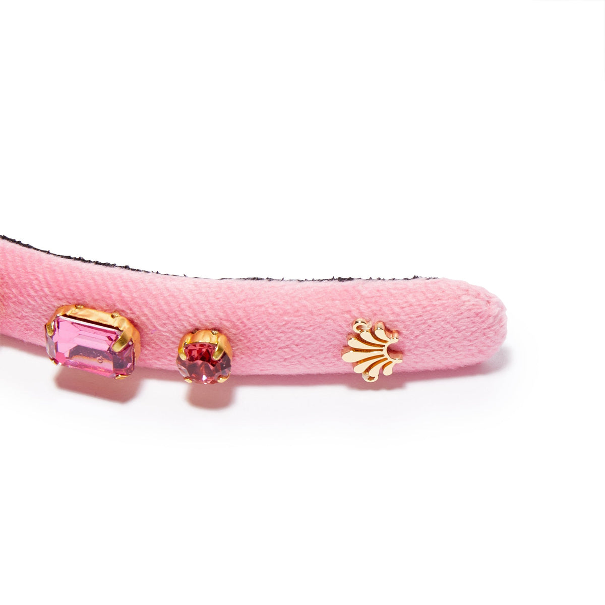 Lele Sadoughi HEADBANDS ONE SIZE / TOURMALINE TOURMALINE RECTANGLE CRYSTAL VELVET GIGI HEADBAND