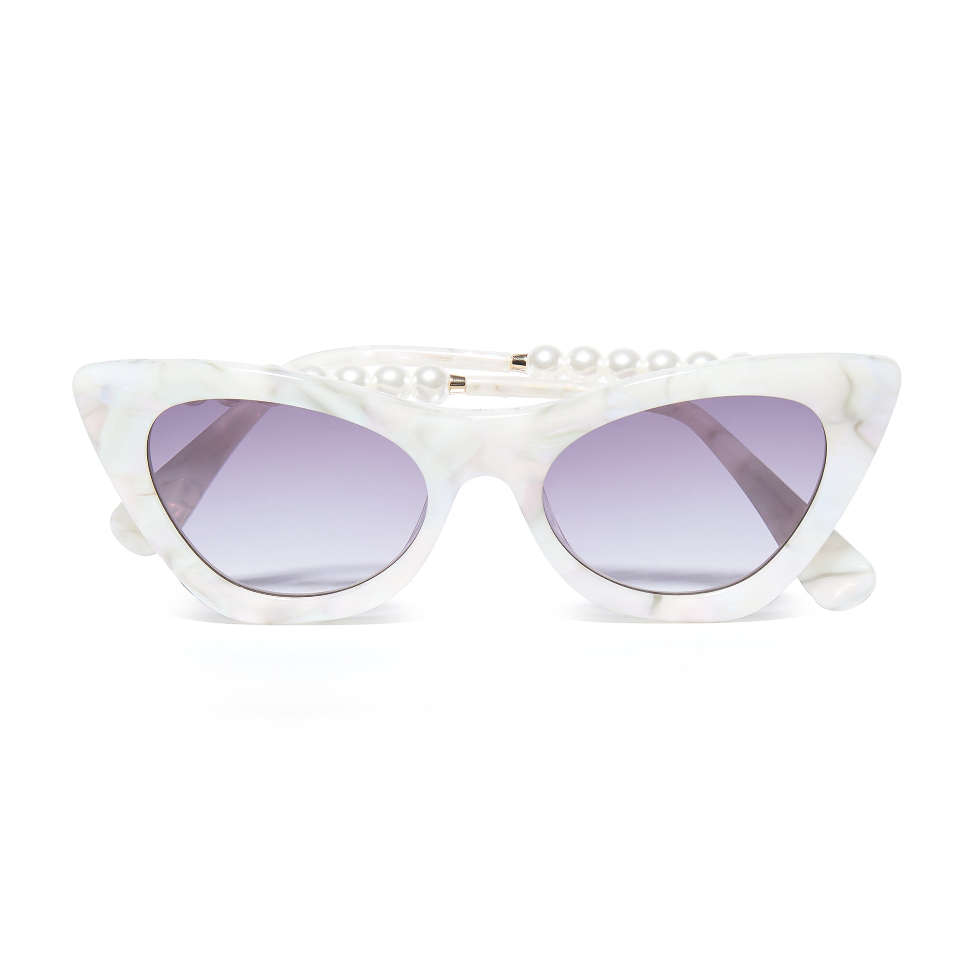 Lele Sadoughi SUNGLASSES ONE SIZE MOTHER OF PEARL DOWNTOWN CAT-EYE SUNGLASSES